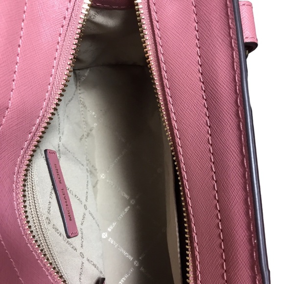 Michael Kors Quinn Medium Saffiano Leather Satchel Handbag NEW - Picture 5 of 9